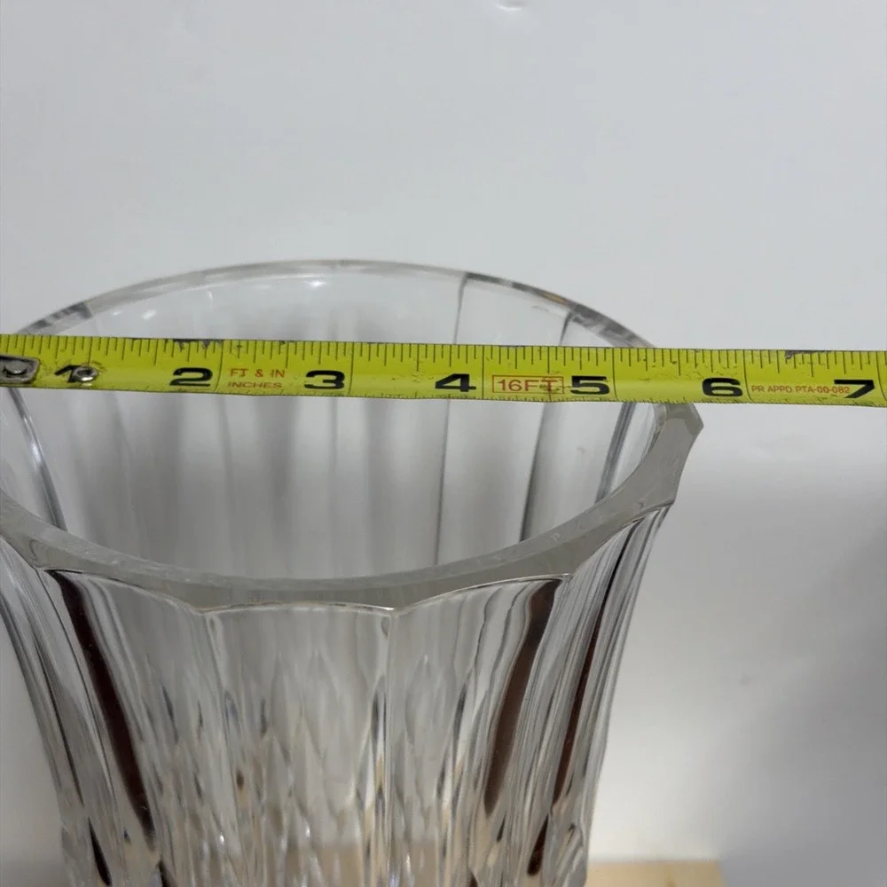 VINTAGE CUT GLASS VASE~VAL ST.‎ LAMBERT~DIAMOND PATTERN~8
